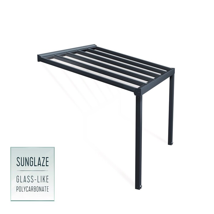 Terrasstak Stockholm 3,4 x 3,7 m Antracit Canopia by Palram